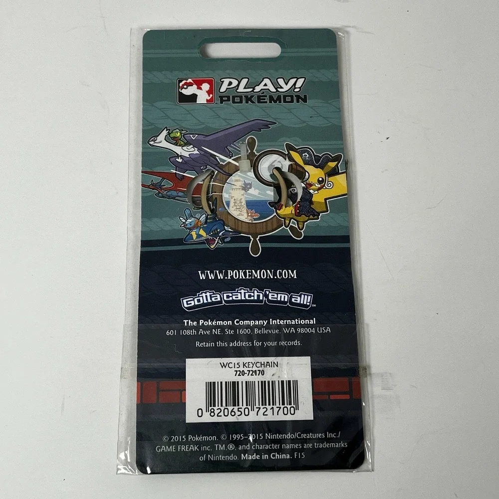 Pokemon Keychain Yellow World Championships 2015 Pikachu Pirate Boston Enamel